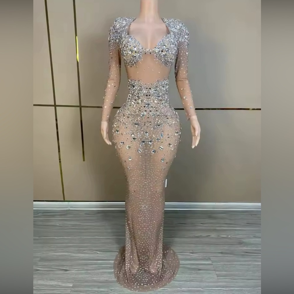Brand new never worn luxury rhinestone dress / gown